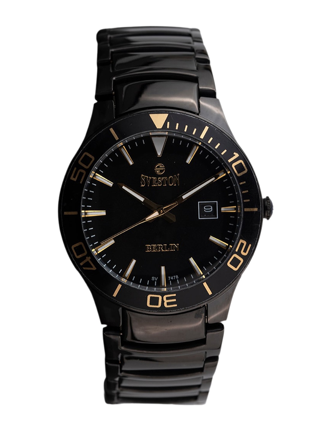 

SVESTON Men Dial & Stainless Steel Bracelet Style Straps Analogue Watch SV-7478GB3, Black