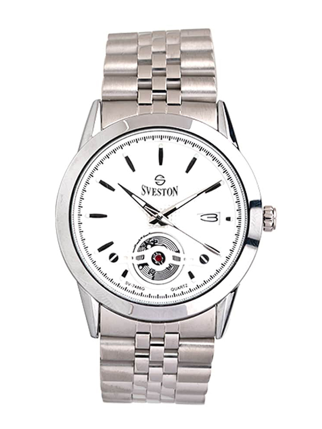 

SVESTON Men Stainless Steel Bracelet Style Straps Analogue Watch SV-7486GWS2, White