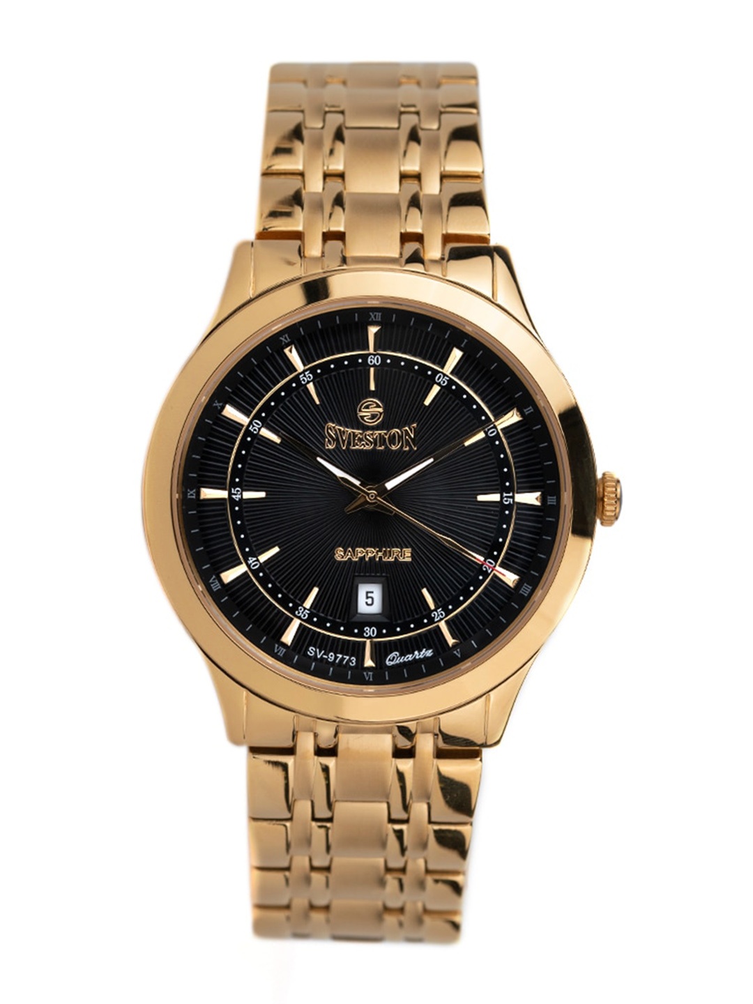 

SVESTON Men Stainless Steel Bracelet Style Straps Analogue Watch SV-9773GBG2, Black