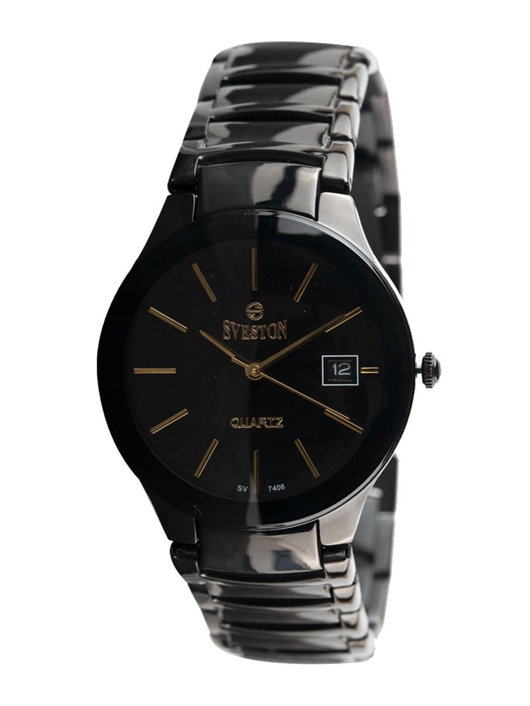 

SVESTON Men Stainless Steel Bracelet Style Straps Analogue Watch SV-7406GB3, Black