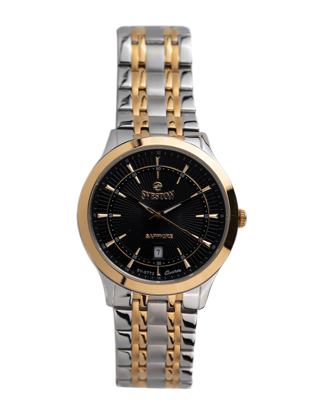 

SVESTON Men Stainless Steel Bracelet Style Straps Analogue Watch SV-9773GBSGS, Black
