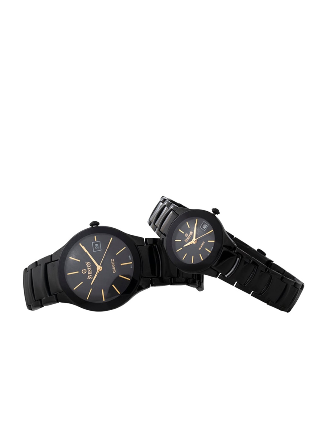 

SVESTON Stainless Steel Bracelet Style Straps Analogue Couple Watch SV-7406CB3, Black