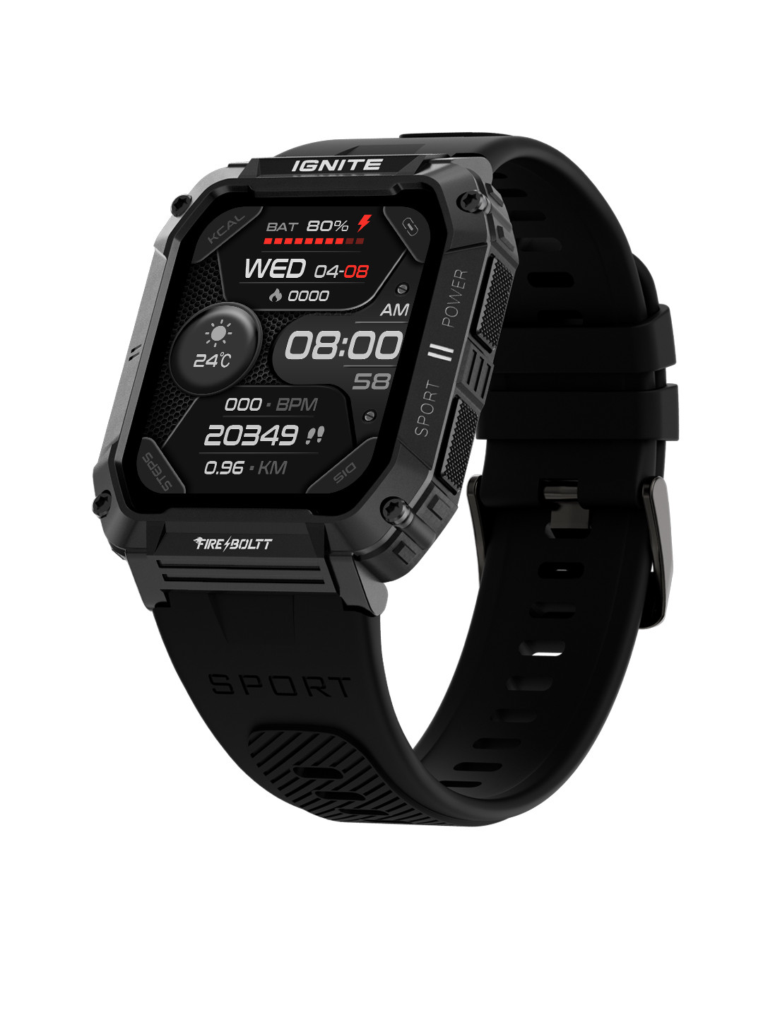 

Fire-Boltt Combat 1.96" Large Display Rugged Outdoor Smartwatch With BT Calling, Black