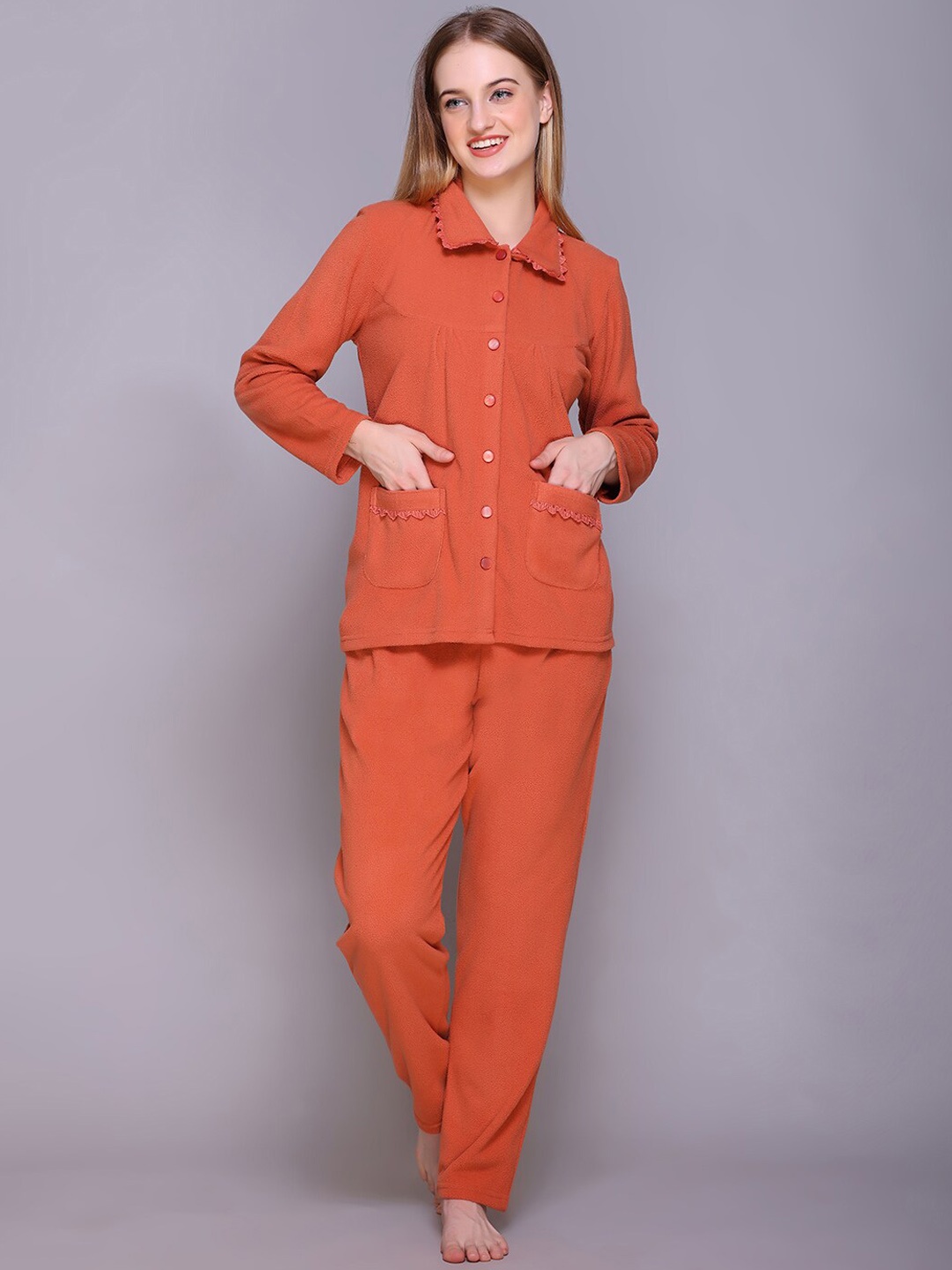 

Aerowarm Long Sleeves Shirt With Pyjamas, Rust