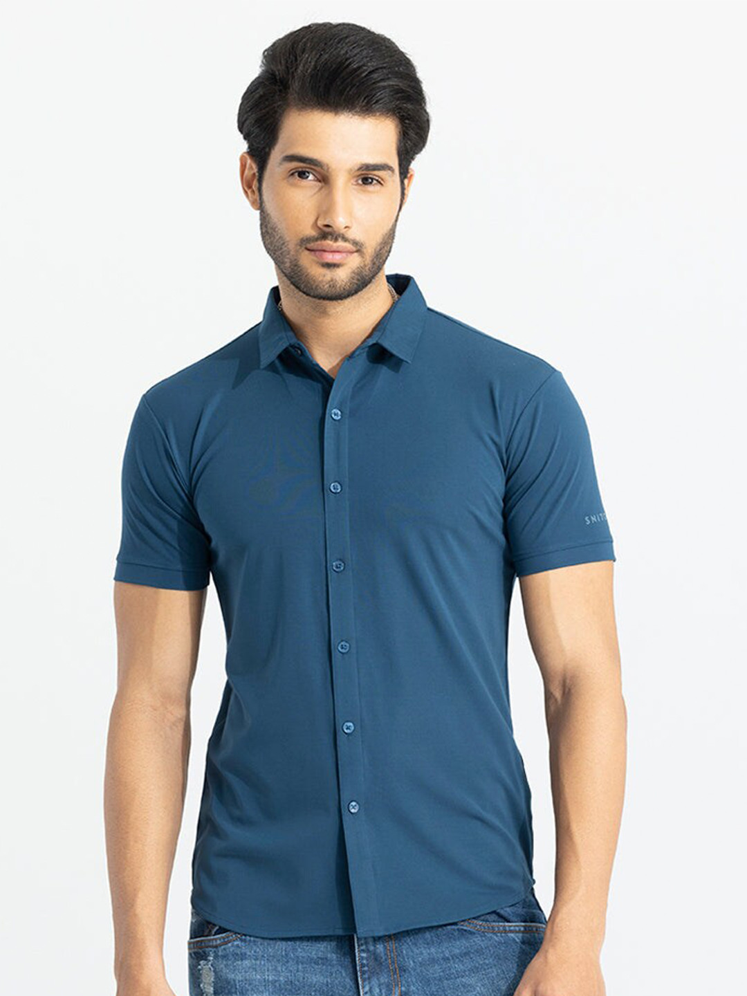 

Snitch Classic Slim Fit Casual Shirt, Blue