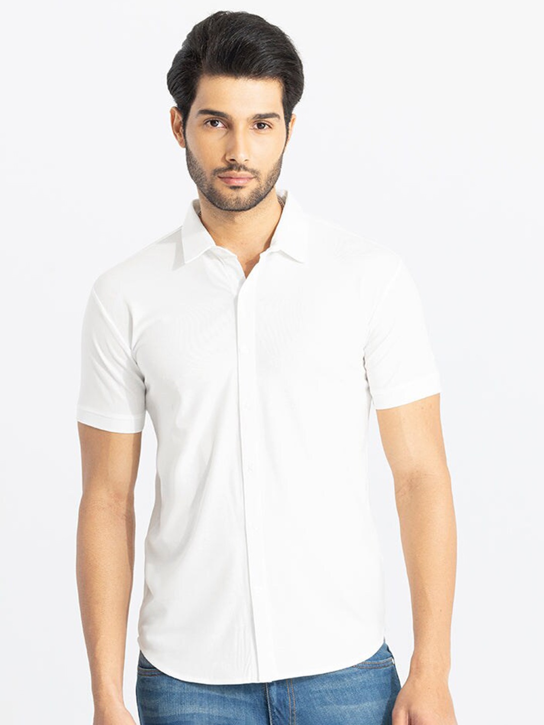 

Snitch Classic Slim Fit Opaque Casual Shirt, White
