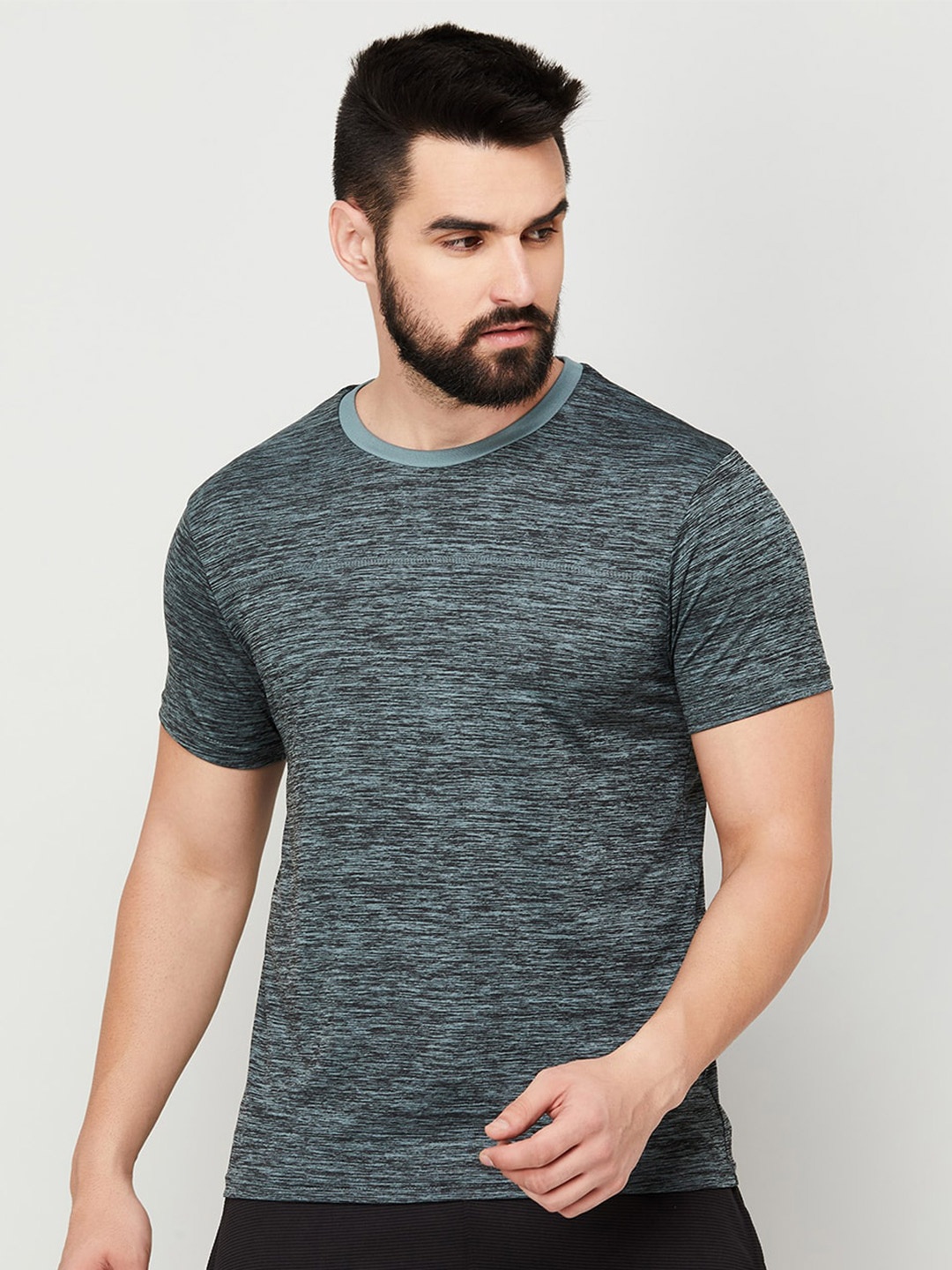 

Fame Forever by Lifestyle Round Neck Cotton Sports T-shirt, Grey melange
