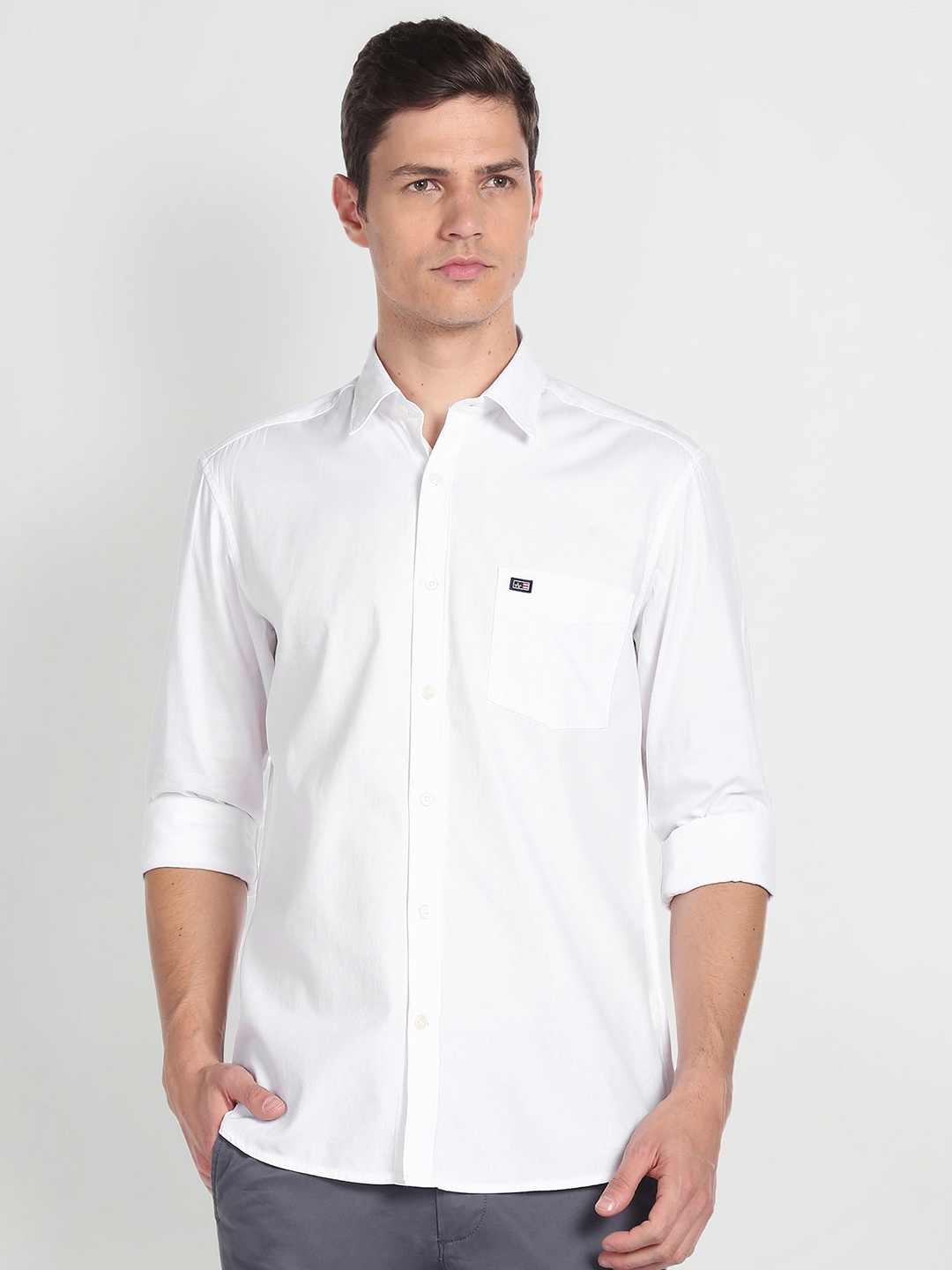 

Arrow Sport Slim Fit Twill Weave Pure Cotton Casual Shirt, White