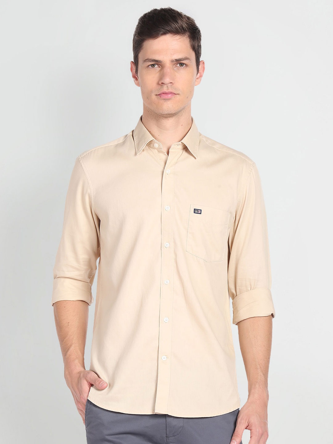 

Arrow Sport Slim Fit Pure Cotton Casual Shirt, Beige