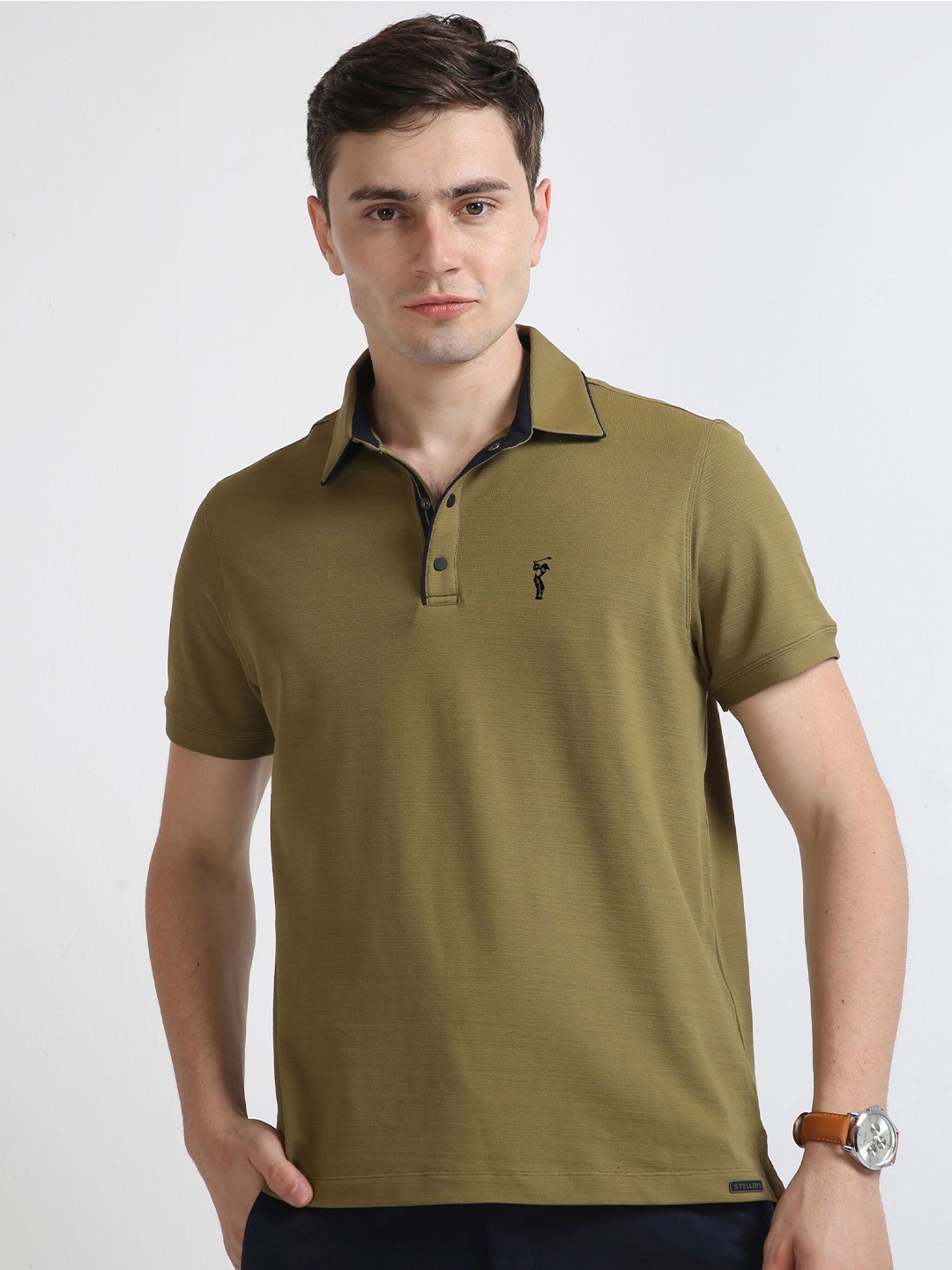 

STELLERS Regular Fit Polo T-Shirt, Olive