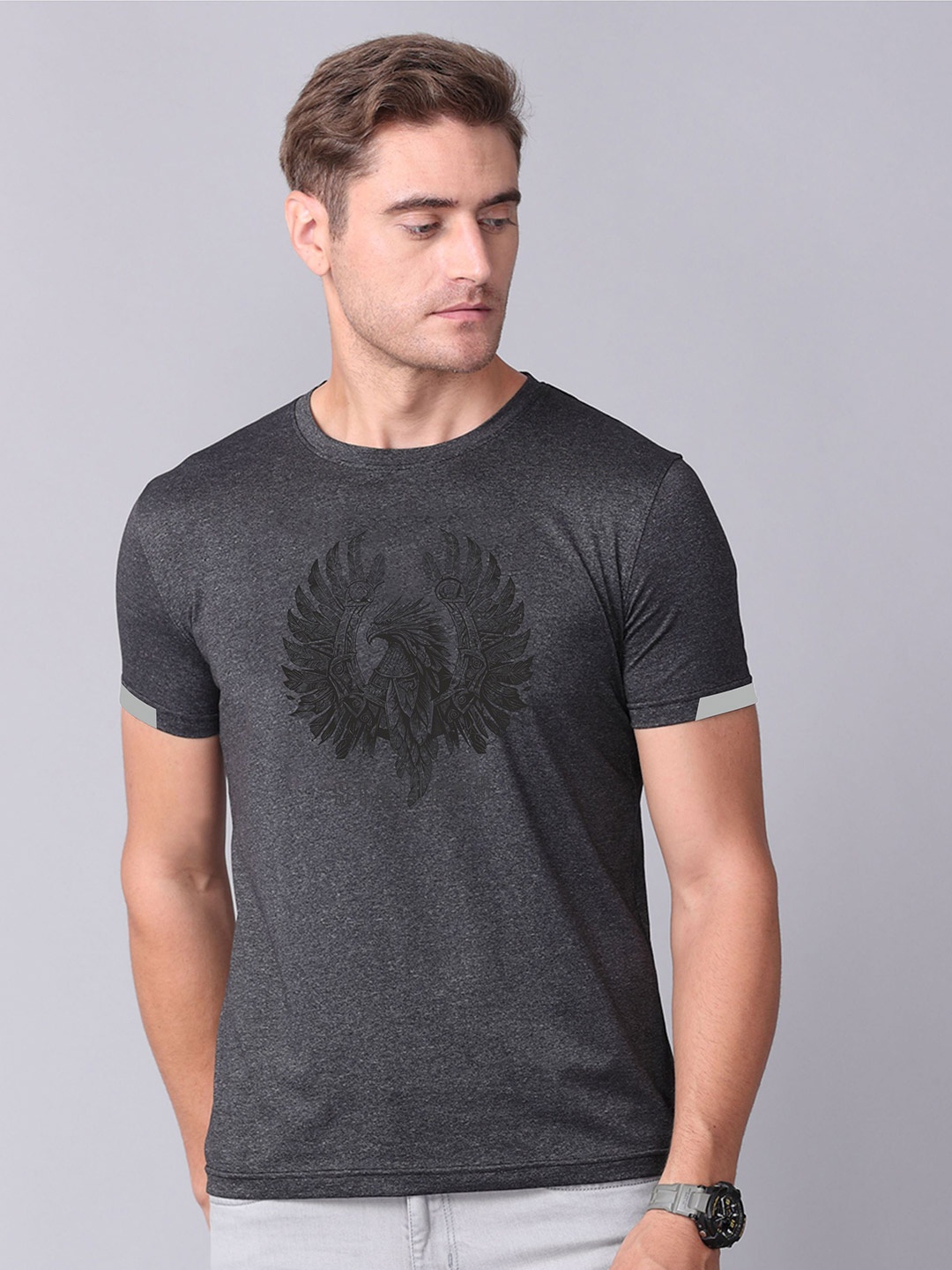 

STELLERS Graphic Printed Cotton T-Shirt, Black