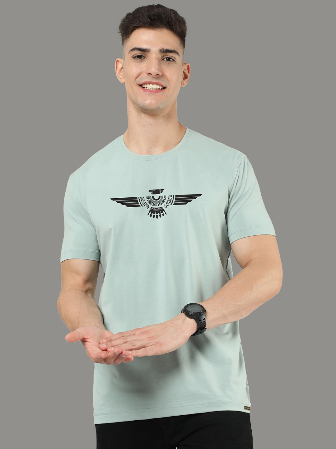 

STELLERS Graphic Printed Cotton T-Shirt, Sea green