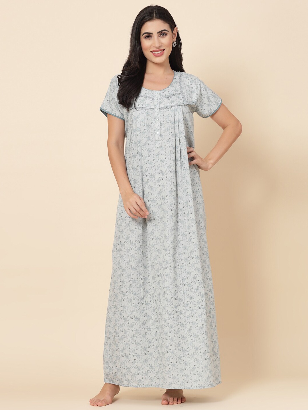 

Sweet Dreams Floral Printed Maxi Nightdress, Grey
