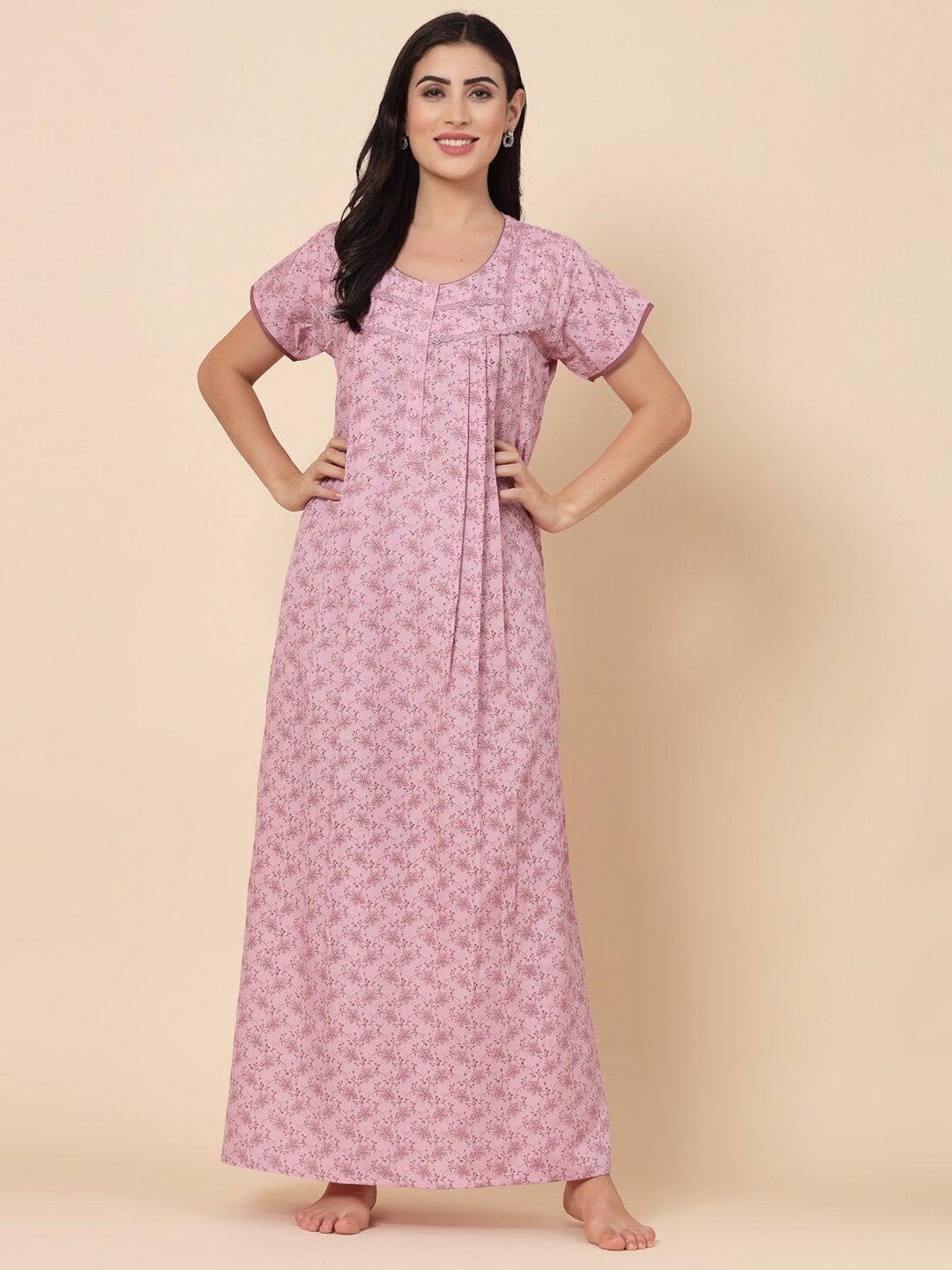 

Sweet Dreams Floral Printed Maxi Nightdress, Pink