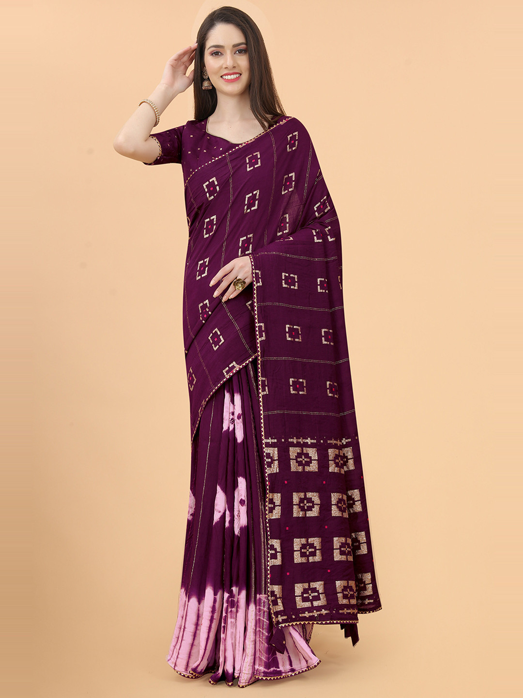 

Munir Pure Georgette Saree, Purple