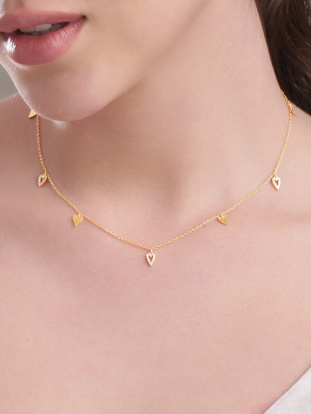 

Rubans Silver Sterling Silver Gold Plated Necklace