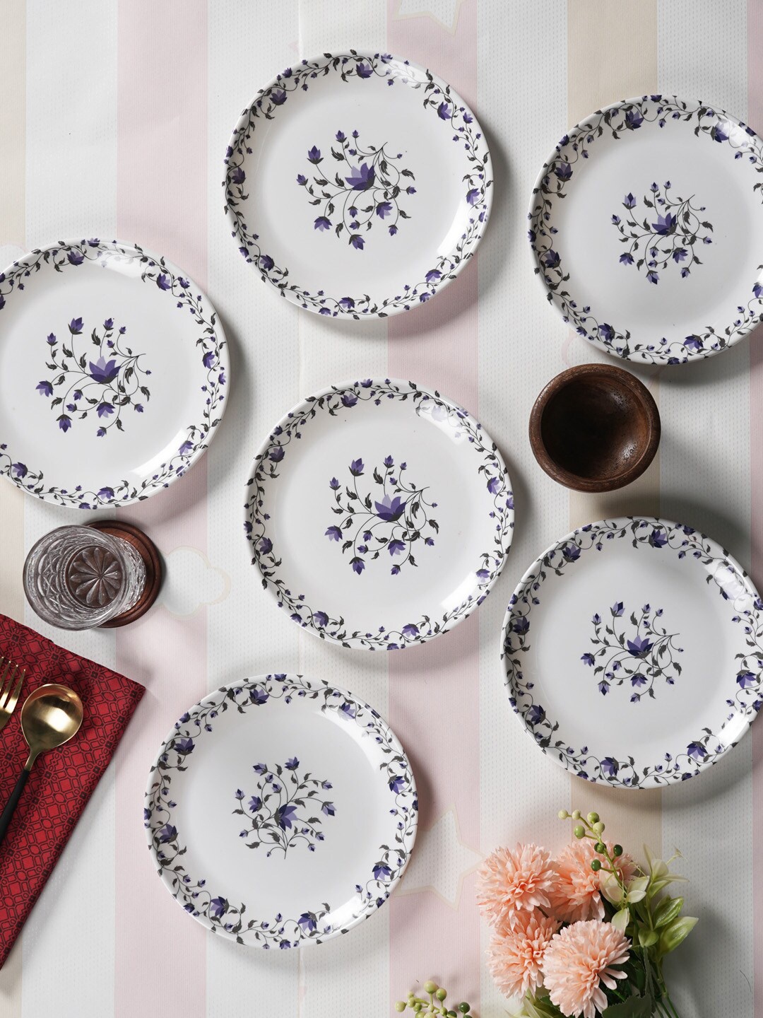 

CDI White & Black 6-Pieces Printed Melamine Glossy Plates