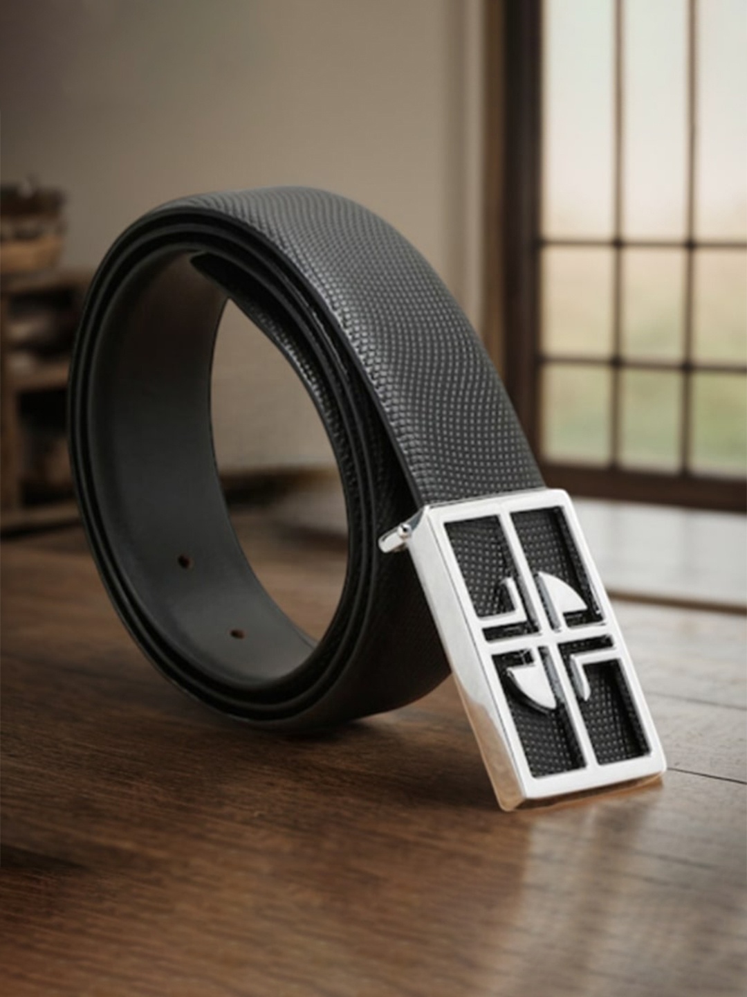

Kastner Men Textured Leather Reversible Formal Belt, Black