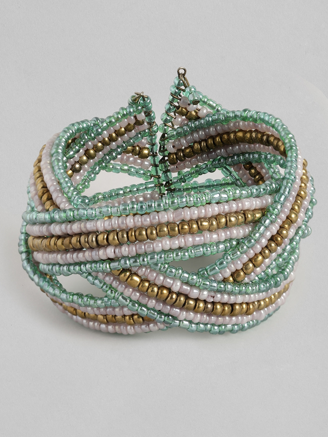 

Sangria Women Silver-Plated Beaded Cuff Bracelet
