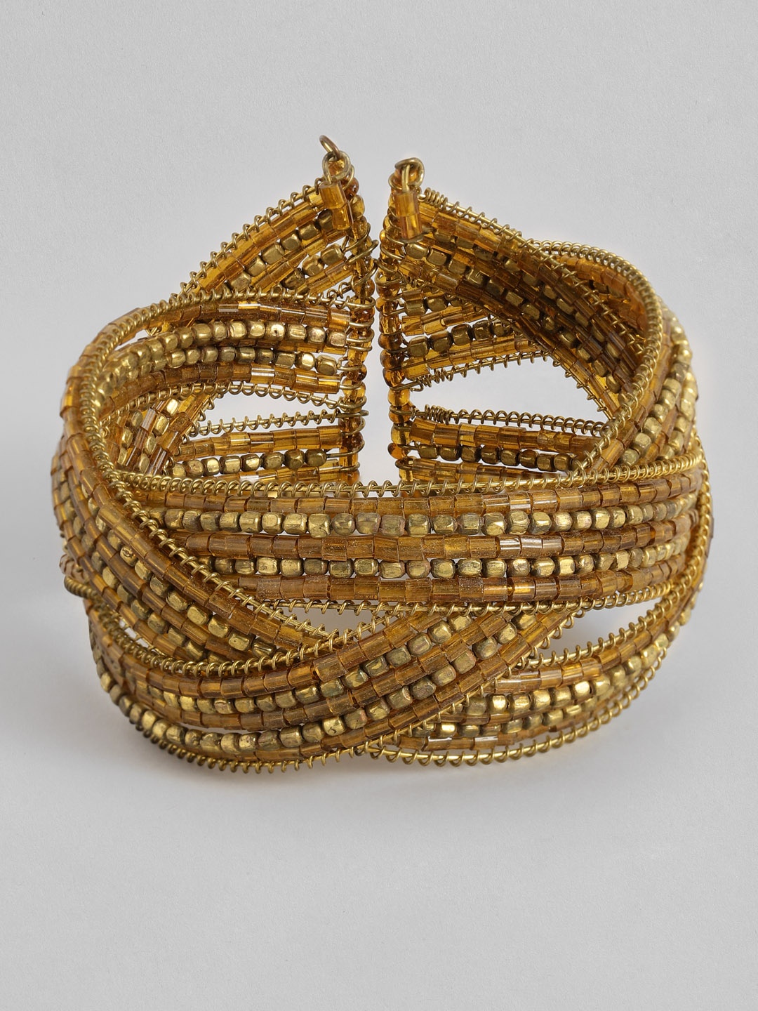 

Sangria Women Gold-Plated Beaded Cuff Bracelet