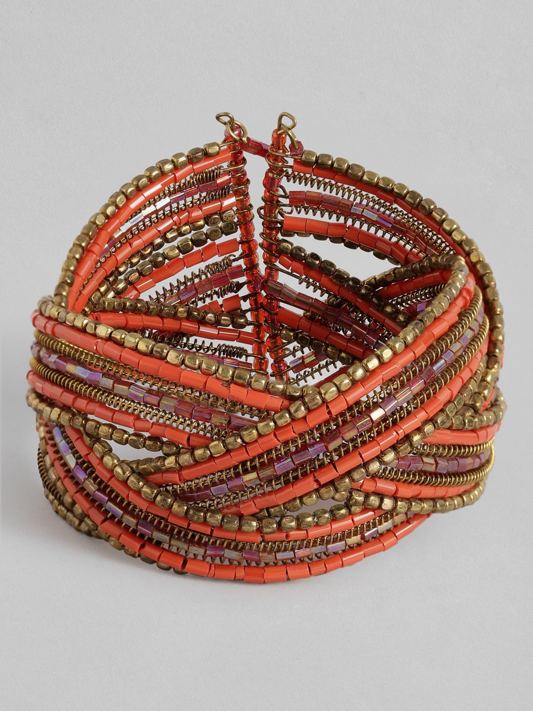 

Sangria Women Gold-Plated Beaded Cuff Bracelet