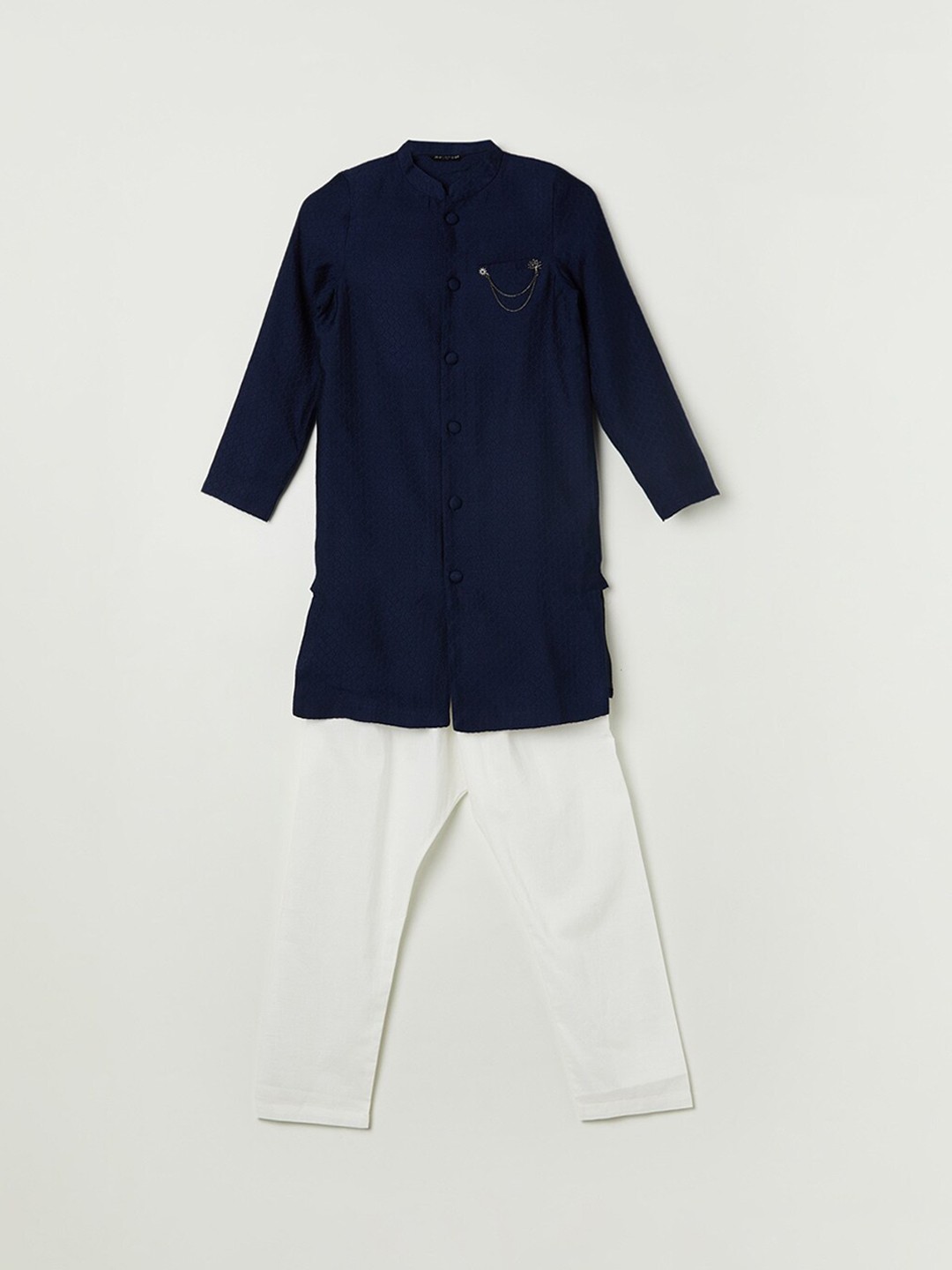 

Melange by Lifestyle Boys Self Design Sherwani Set, Blue