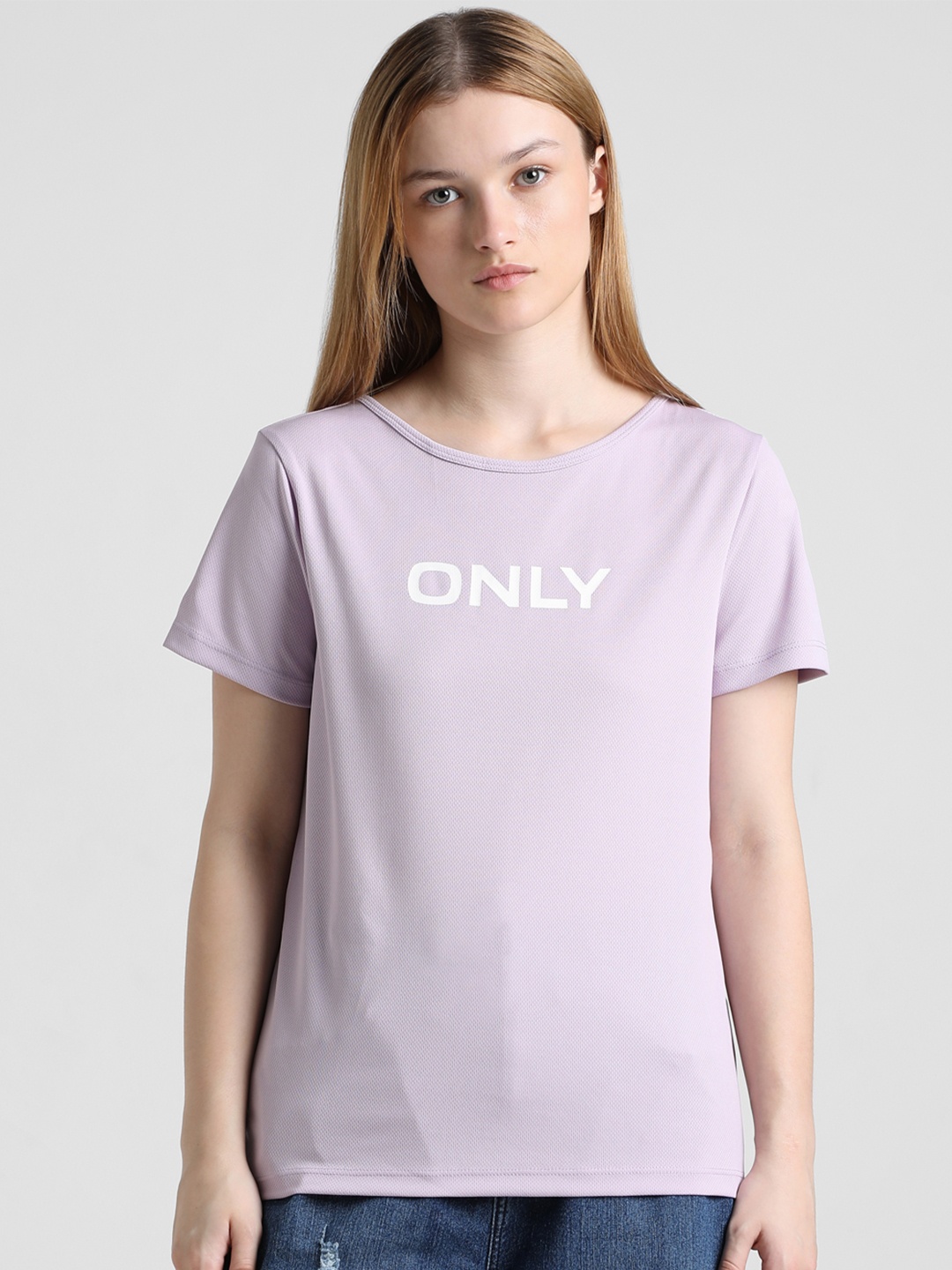 

ONLY Typography Round Neck T-shirt, Purple