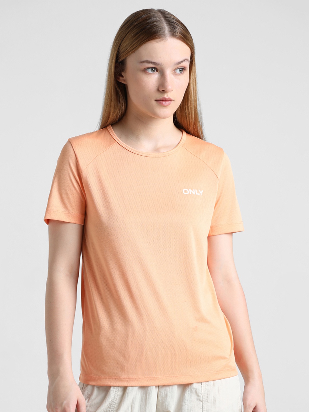 

ONLY Round Neck Short Sleeves T-shirt, Orange