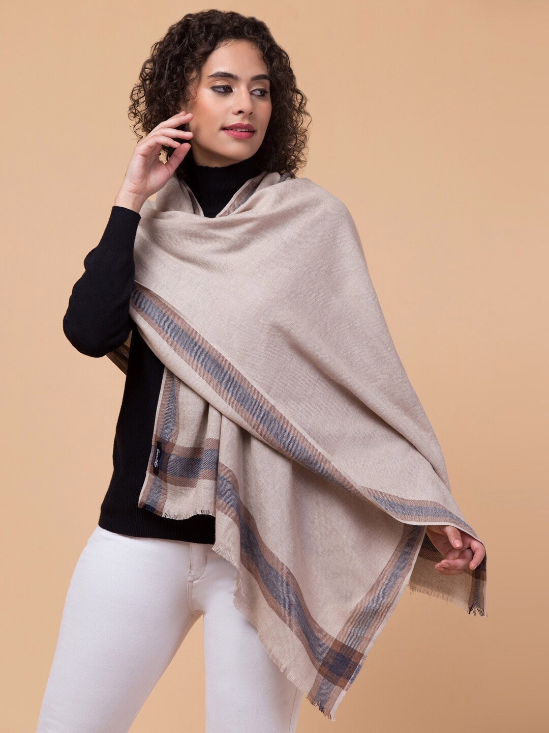 

Tweedle Women Woolen Shawl, Beige