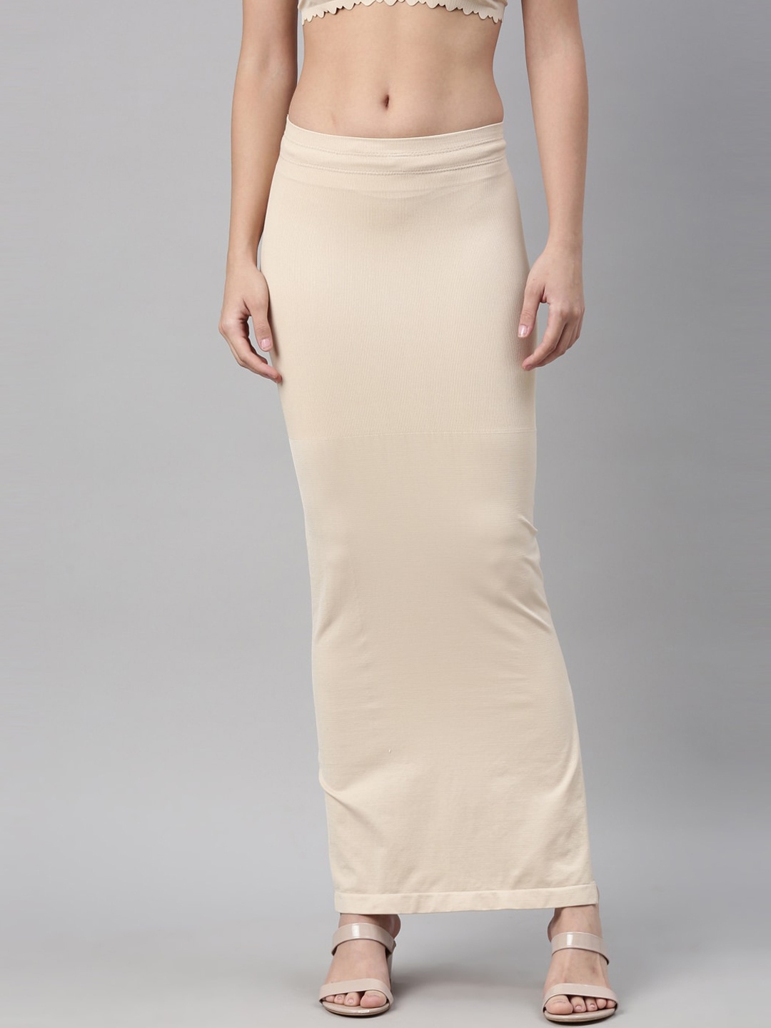 

GOLDSTROMS Ribbed Saree Shapewear, Beige