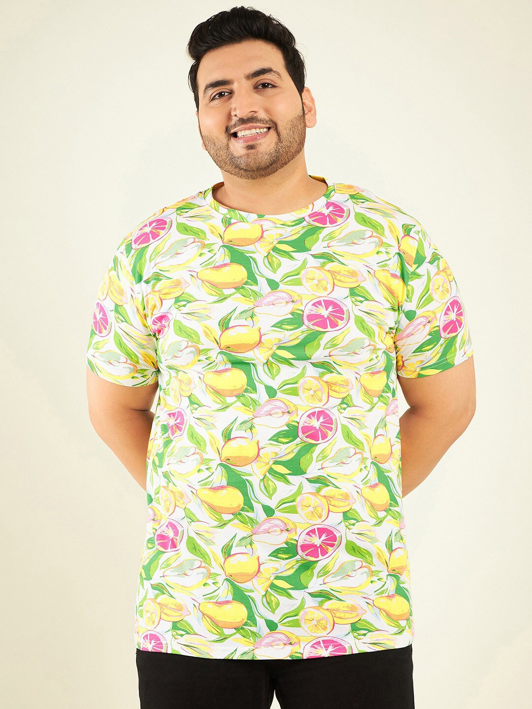 

Rodzen Plus Size Conversational Printed Cotton T-shirt, Green