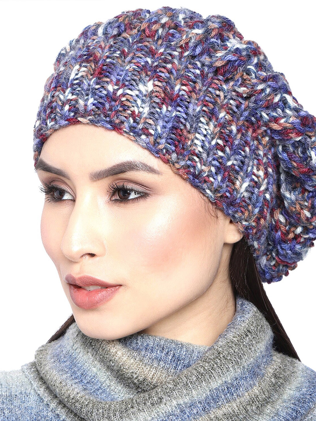 

Magic Needles Women Self Design Beanie, Red