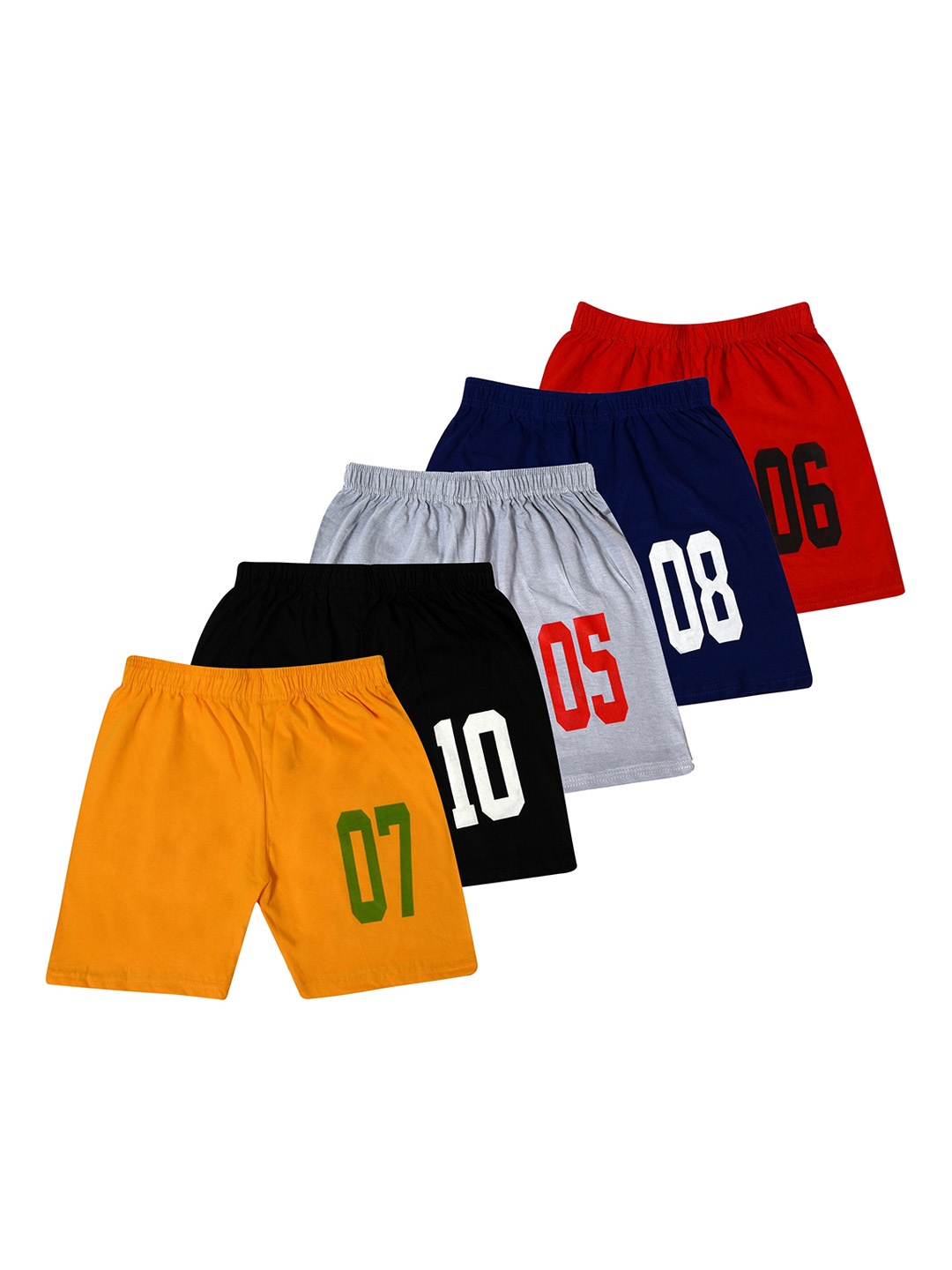 

BAESD Boys Pack Of 5 Typography Printed Pure Cotton Shorts, Red