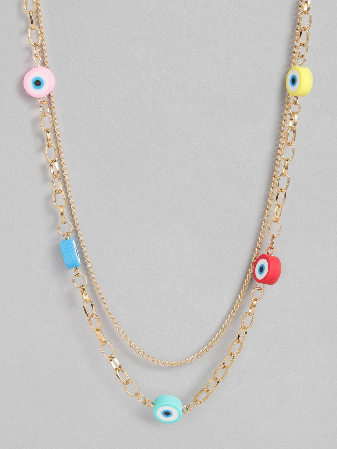

Sangria Gold-Plated Artificial Beads Studded Layered Necklace, Multi