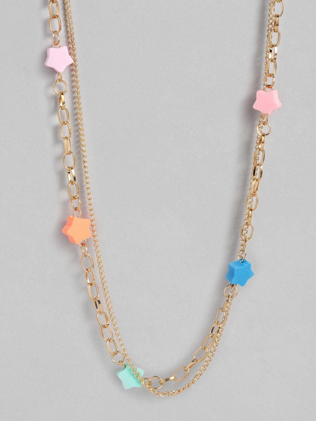 

Sangria Gold-Plated Artificial Beads Studded Layered Necklace, Multi