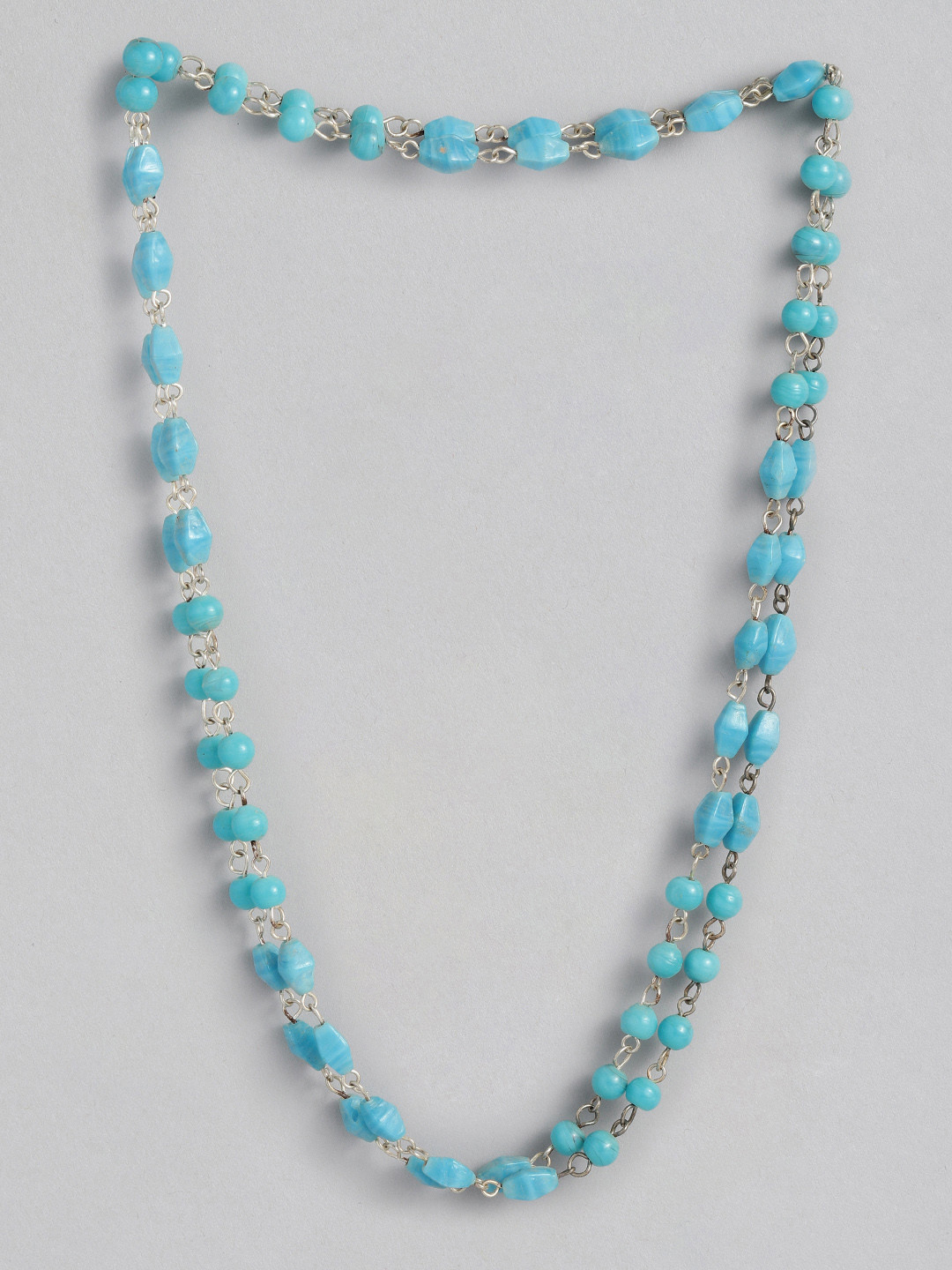

Sangria Artificial Beads Studded Layered Necklace, Turquoise blue