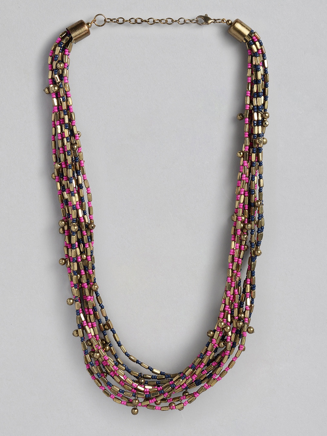 

Sangria Artificial Beads Studded Layered Necklace, Multi