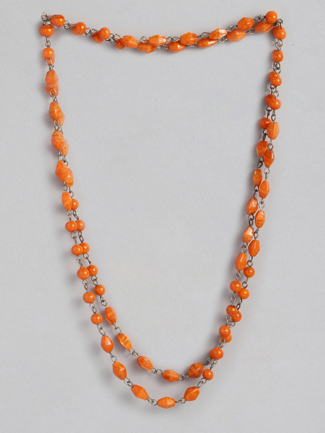 

Sangria Artificial Beads Studded Layered Necklace, Orange