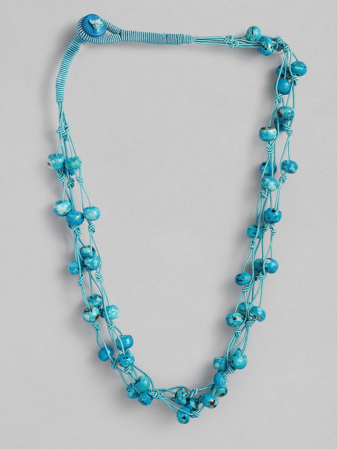 

Sangria Artificial Beads Studded Layered Necklace, Blue