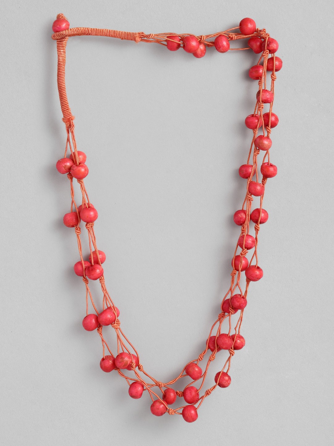 

Sangria Artificial Beads Studded Layered Necklace, Orange