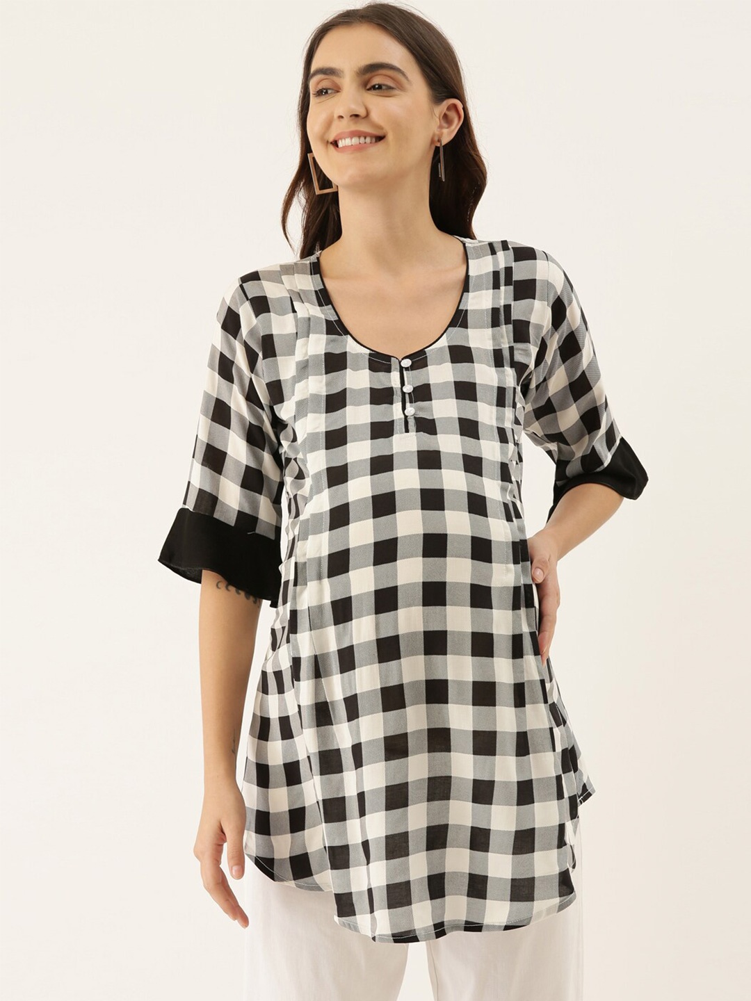 

GOLDSTROMS Checked Maternity Tunic, Black