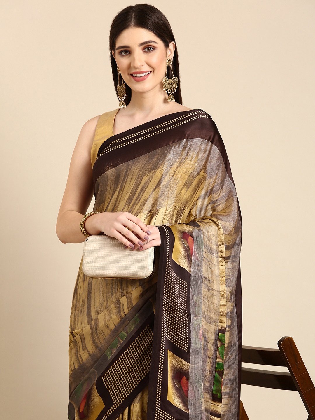 

HERE&NOW Floral Printed Pure Chiffon Saree, Multi