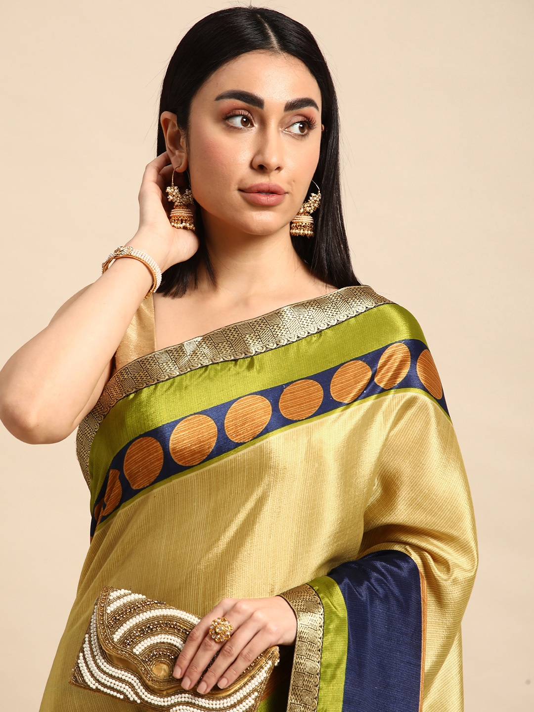 

HERE&NOW Geometric Print Saree, Multi
