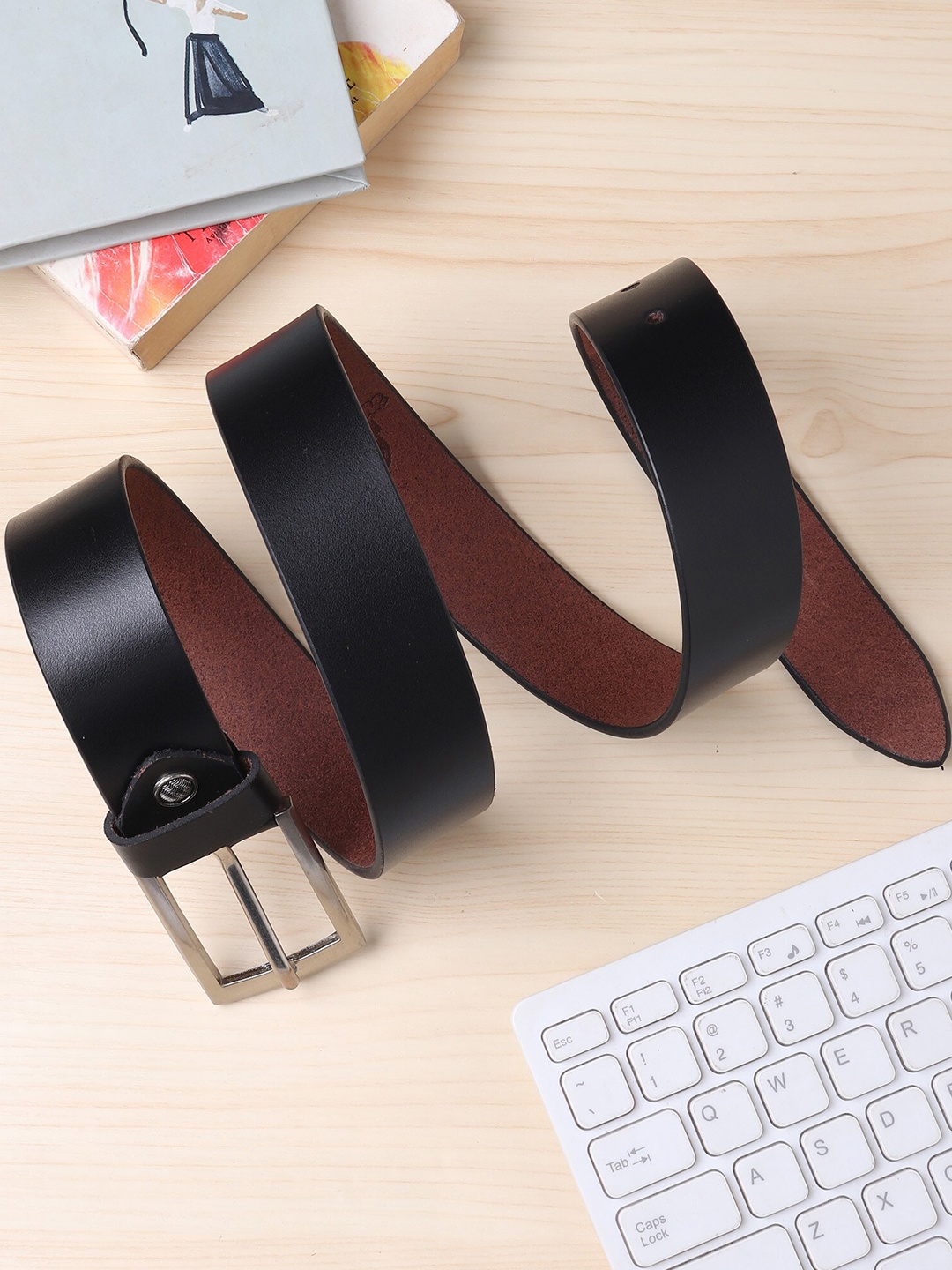

Roadster Men Leather Formal Belt, Black