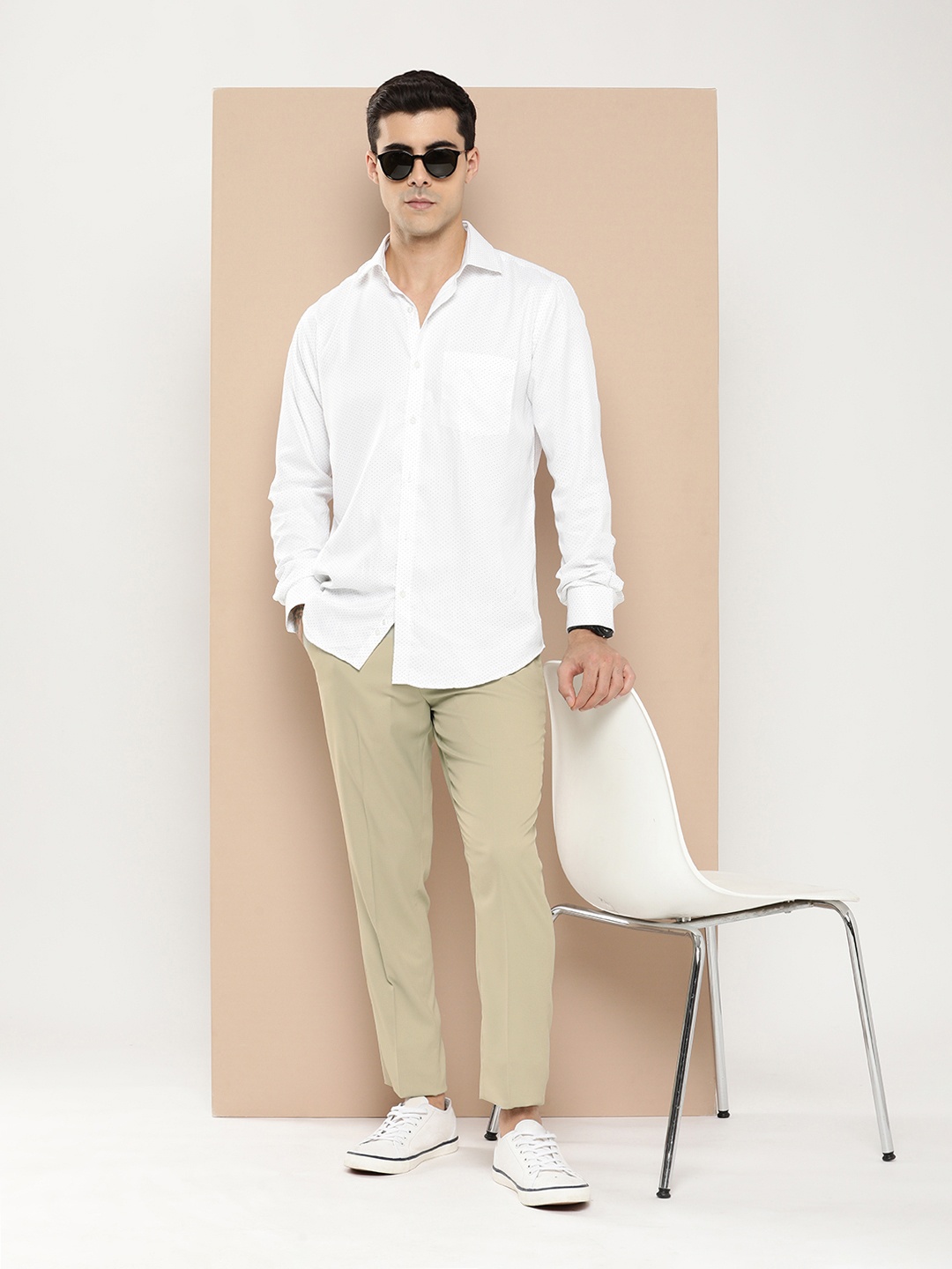

encore by INVICTUS Men Smart Casual Trousers, Green