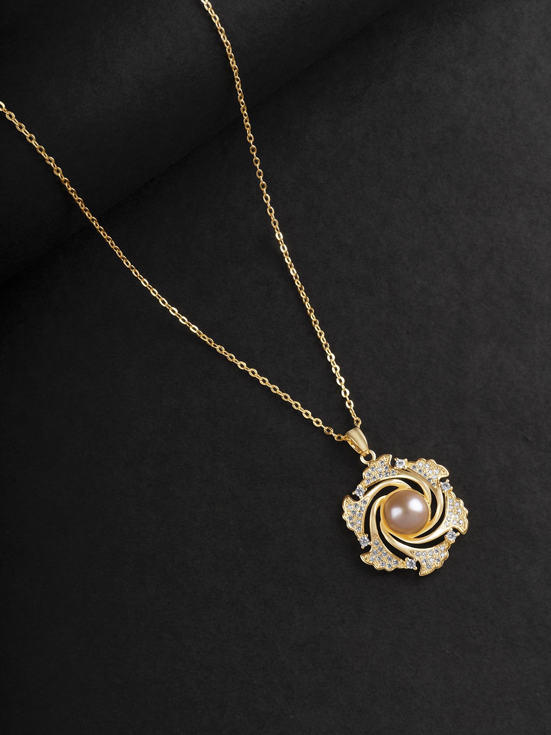 

anore 18K Gold Plated Pearl Pendant Necklace