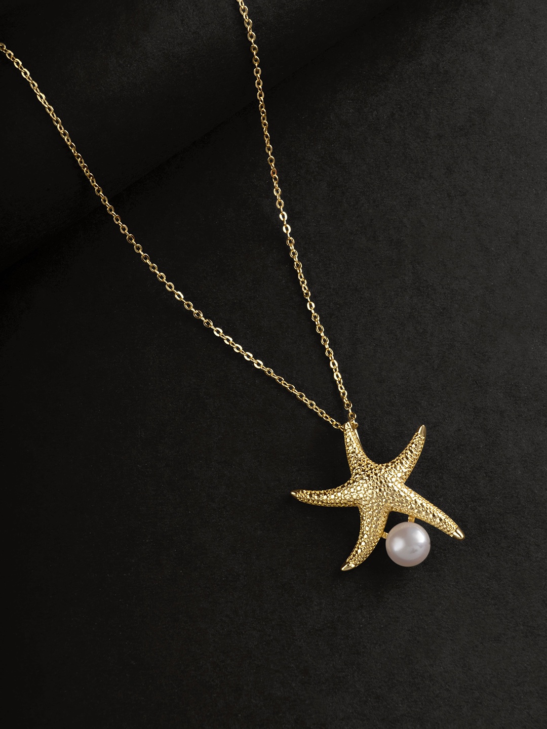 

anore 18K Gold Plated Pearl Pendant Necklace