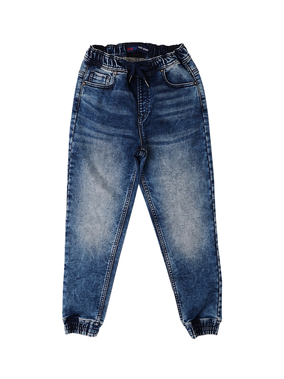 

Pepe Jeans Boys Clean Look Mid-Rise Heavy Fade Stretchable Jogger, Blue