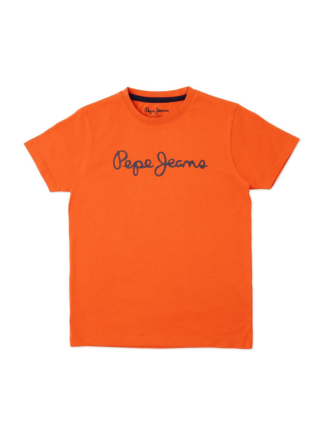 

Pepe Jeans Boys Typography Printed Round Neck T-shirt, Orange
