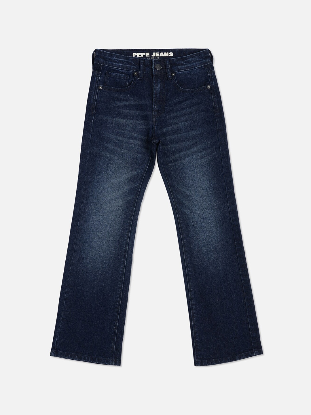 

Pepe Jeans Boys Clean Look Mid-Rise Heavy Fade Stretchable Jeans, Blue